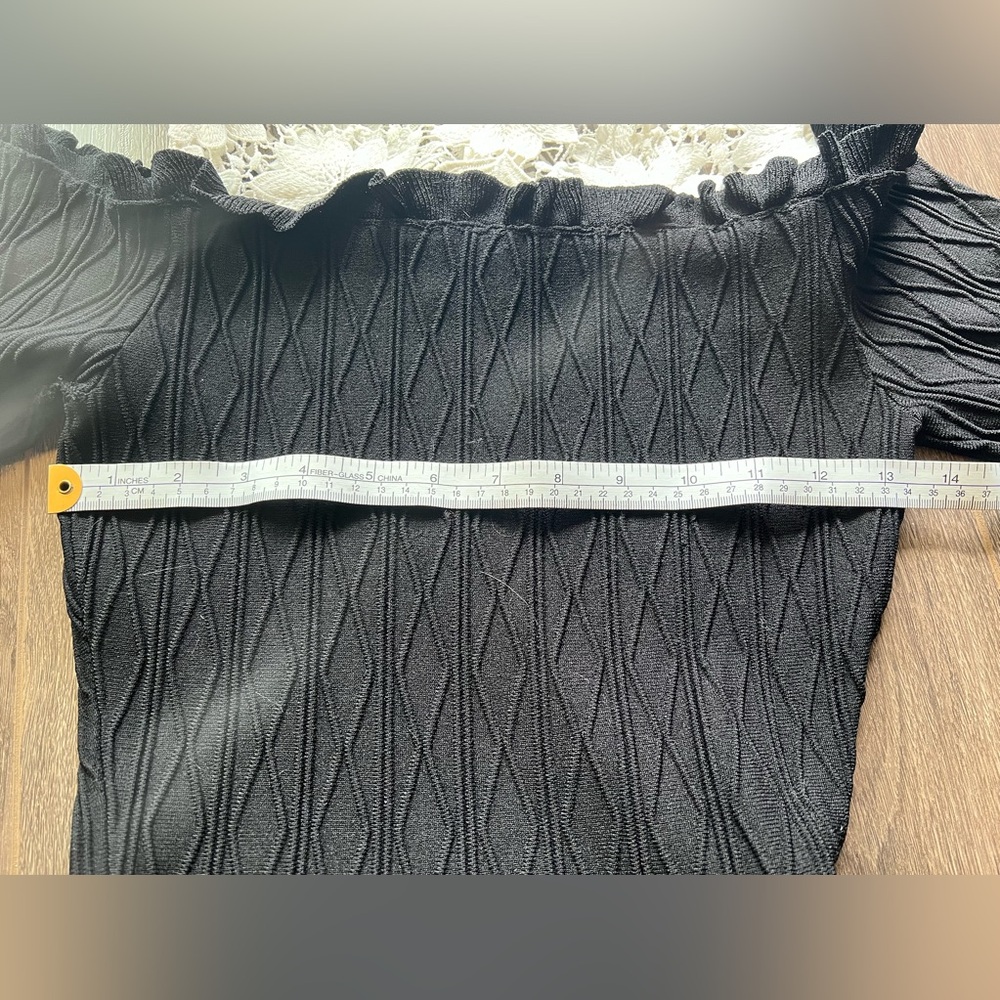 The Kooples lace collar compression knit romantic cold shoulder mini dress - Picture 10 of 16